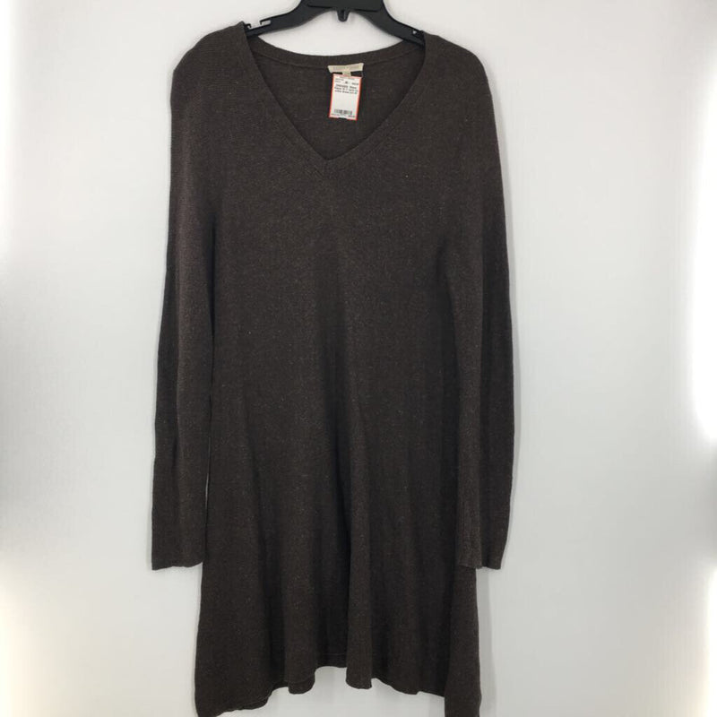 M V neck l/s a-line dress