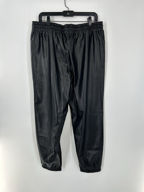 XL Faux leather joggers