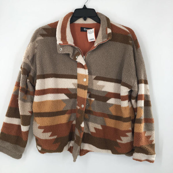 L aztec zip sherpa coat