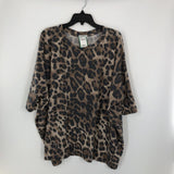 XL Animal print dolman slv top