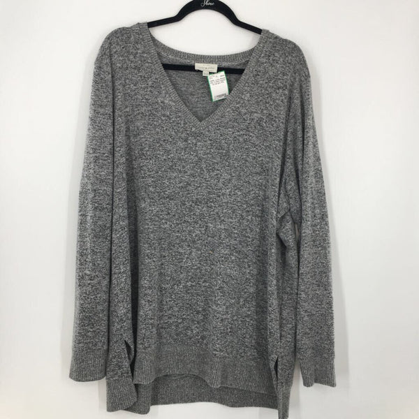 XXL V-neck marled l/s top