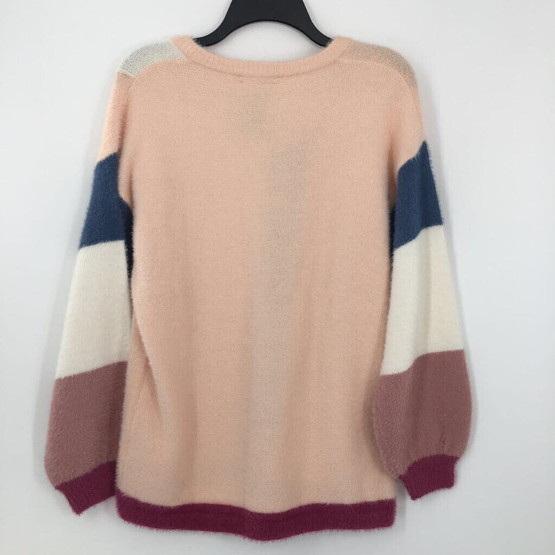 XS V-neck fuzzy sweater