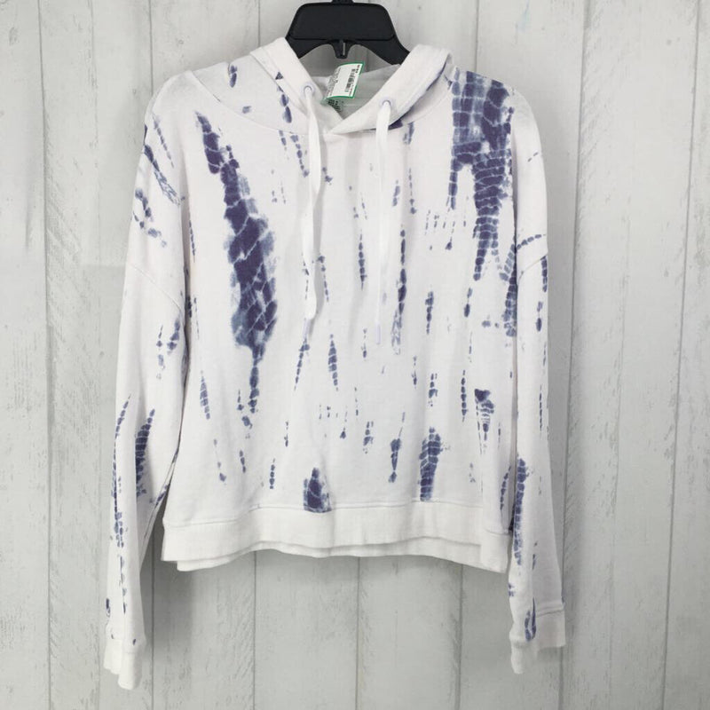 M Tie dye hooded crop sweatshirt