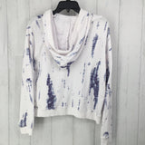 M Tie dye hooded crop sweatshirt