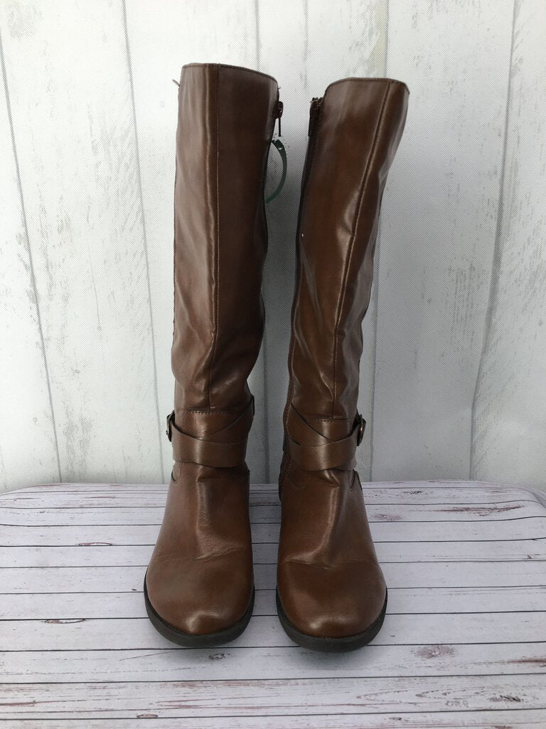 9 buckle side zip riding boots