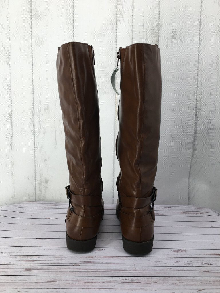 9 buckle side zip riding boots