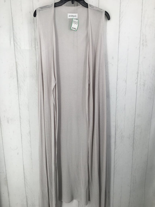 L Semi-sheer long slvls duster