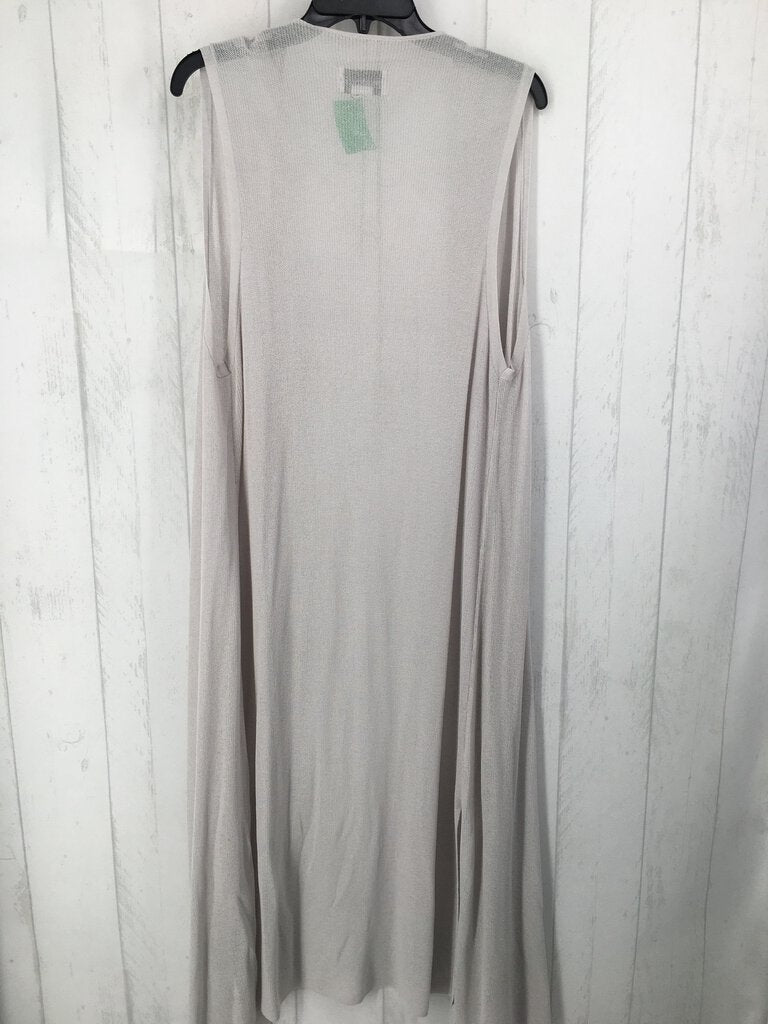 L Semi-sheer long slvls duster