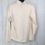 M Zebra print quarter zip l/s top