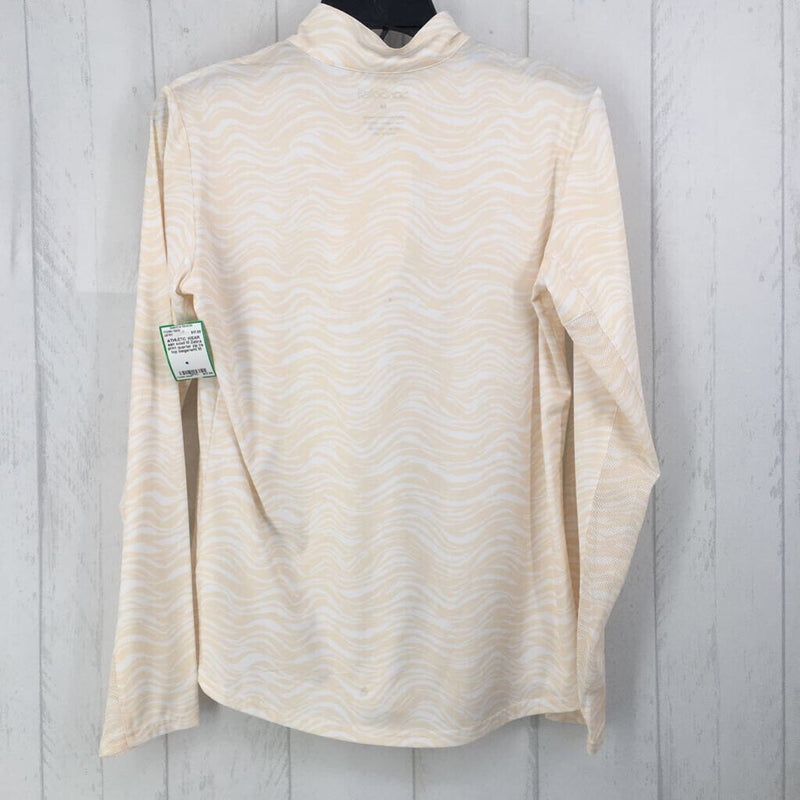 M Zebra print quarter zip l/s top