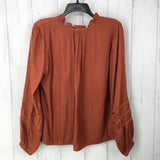 L Silky tie front l/s top