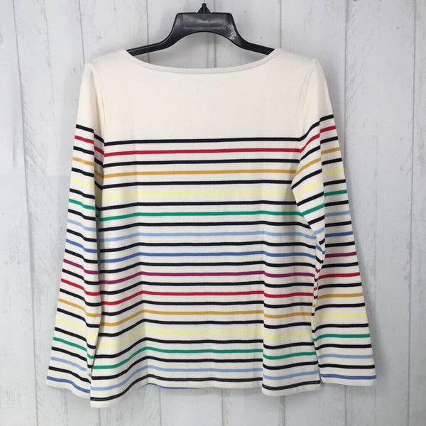 S Striped bateau meck l/s top