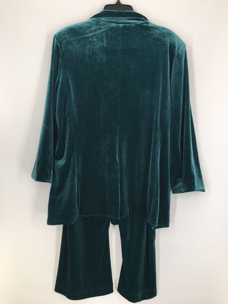 XL 2pc velour blazer w/ wide leg trousers