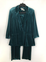 XL 2pc velour blazer w/ wide leg trousers