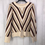 L Chevron print sweater