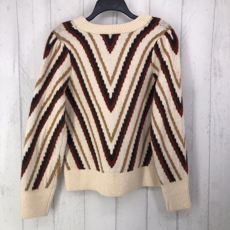 L Chevron print sweater