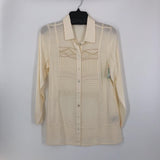 PXS Pleated/lace front button down l/s top