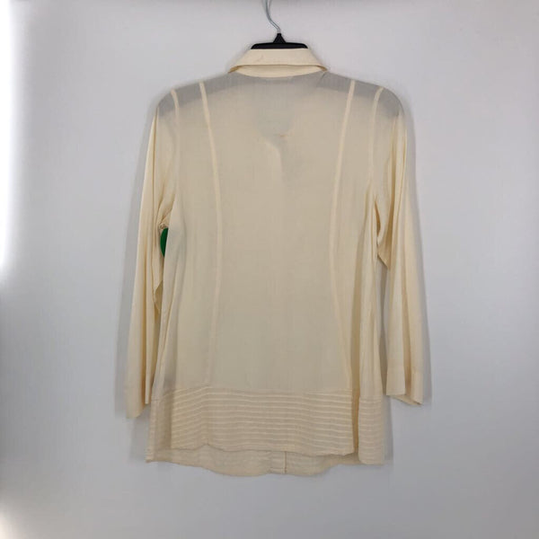 PXS Pleated/lace front button down l/s top