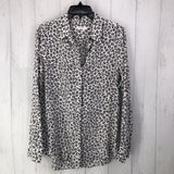 M Animal print button down l/s top