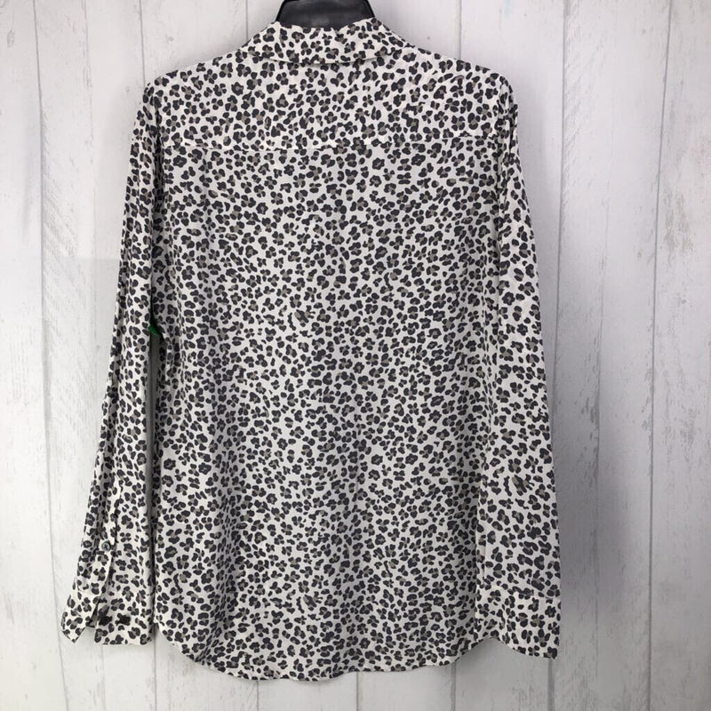 M Animal print button down l/s top