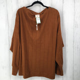 R48 2XL Textured bateau neck l/s top