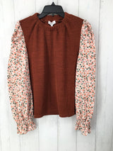 R58 M Corduroy flower patterned slv top