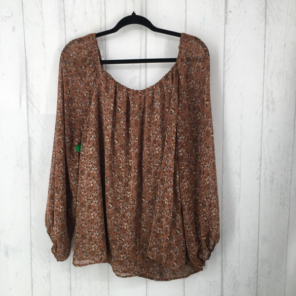 2X Flo print flowy balloon slv top