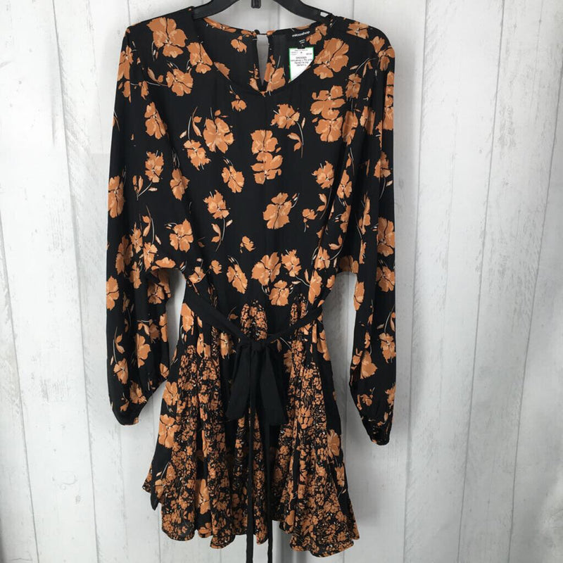 L Flo print flared l/s top