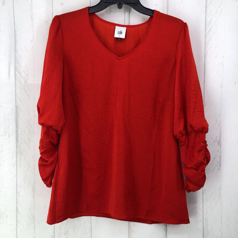 S V-neck gathered slv top