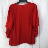 S V-neck gathered slv top