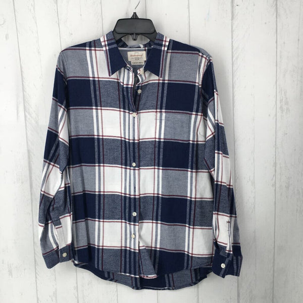 L Plaid button down l/s top