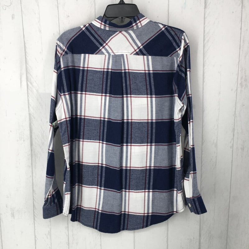 L Plaid button down l/s top