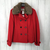 R150 L Removable faux fur collar coat