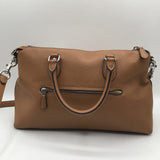 pebbled satchel w/ zip pocket