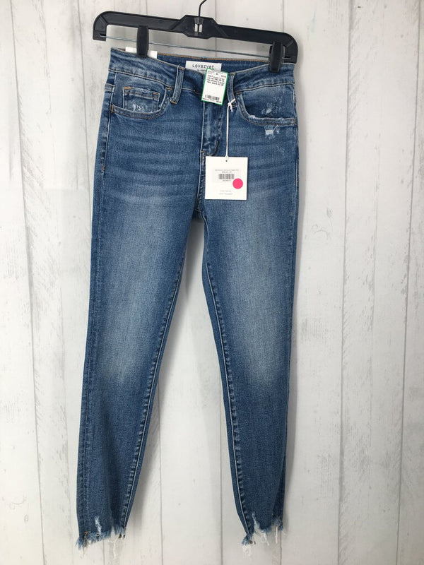 R56 25 Hi-rise skinny frayed hem jeans