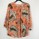 1x flower print button shirt