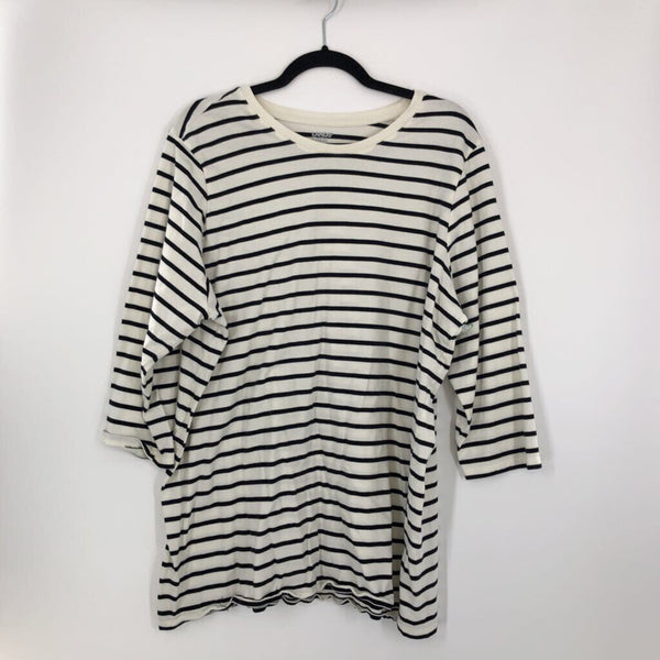 2x 3/4 slv stripe top