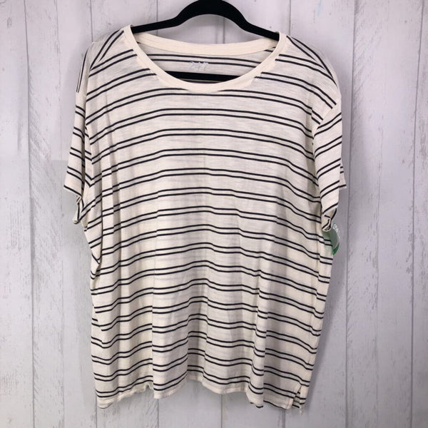 2x 3/4 slv stripe top