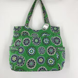 quilted circle print shoulder bag