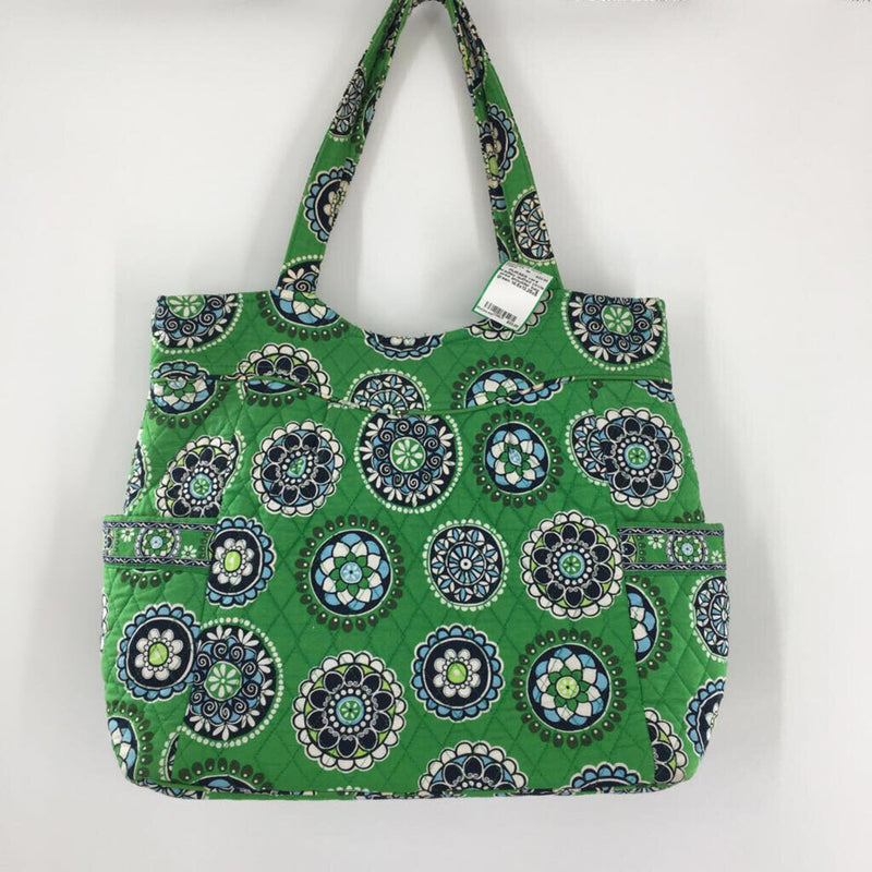 quilted circle print shoulder bag