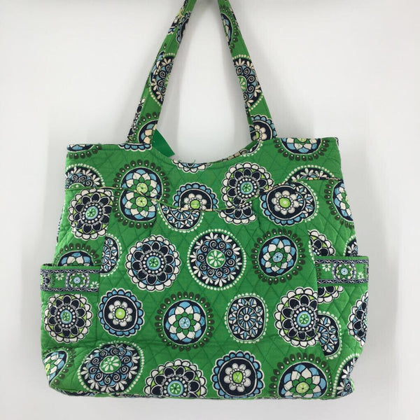 quilted circle print shoulder bag