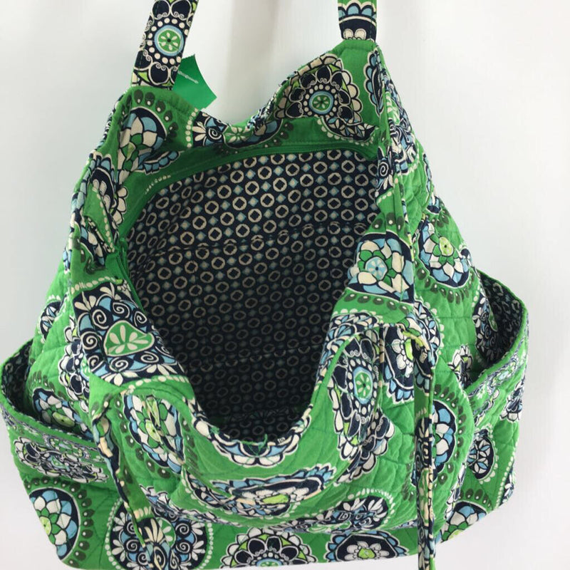 quilted circle print shoulder bag