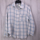 S Plaid button down l/s top