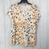 L Animal print s/s top