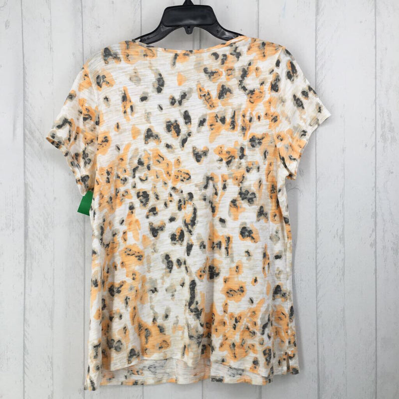 L Animal print s/s top