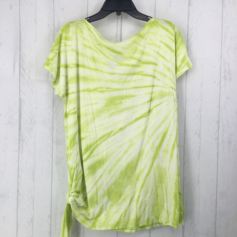 L Tie dye side tie s/s top