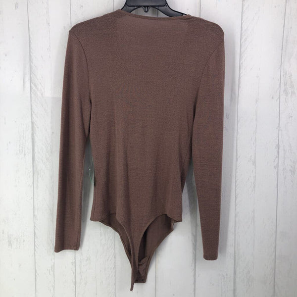 M Gathered v-neck l/s bodysuit