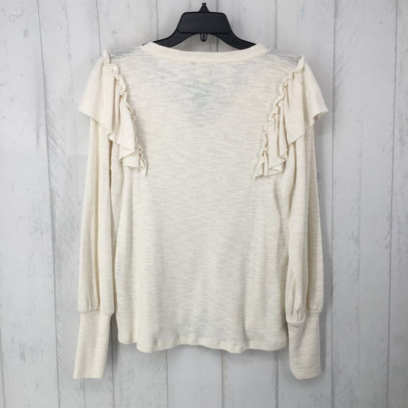 XS l/s v-neck ruffle top