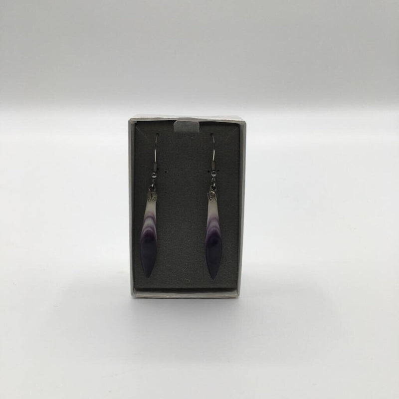 Purple shell dangle earrings