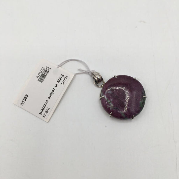 Ruby in zoisite pendant